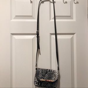 Faux Snake Skin Crossbody Bag